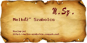 Melkó Szabolcs névjegykártya