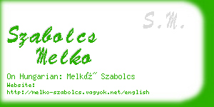 szabolcs melko business card